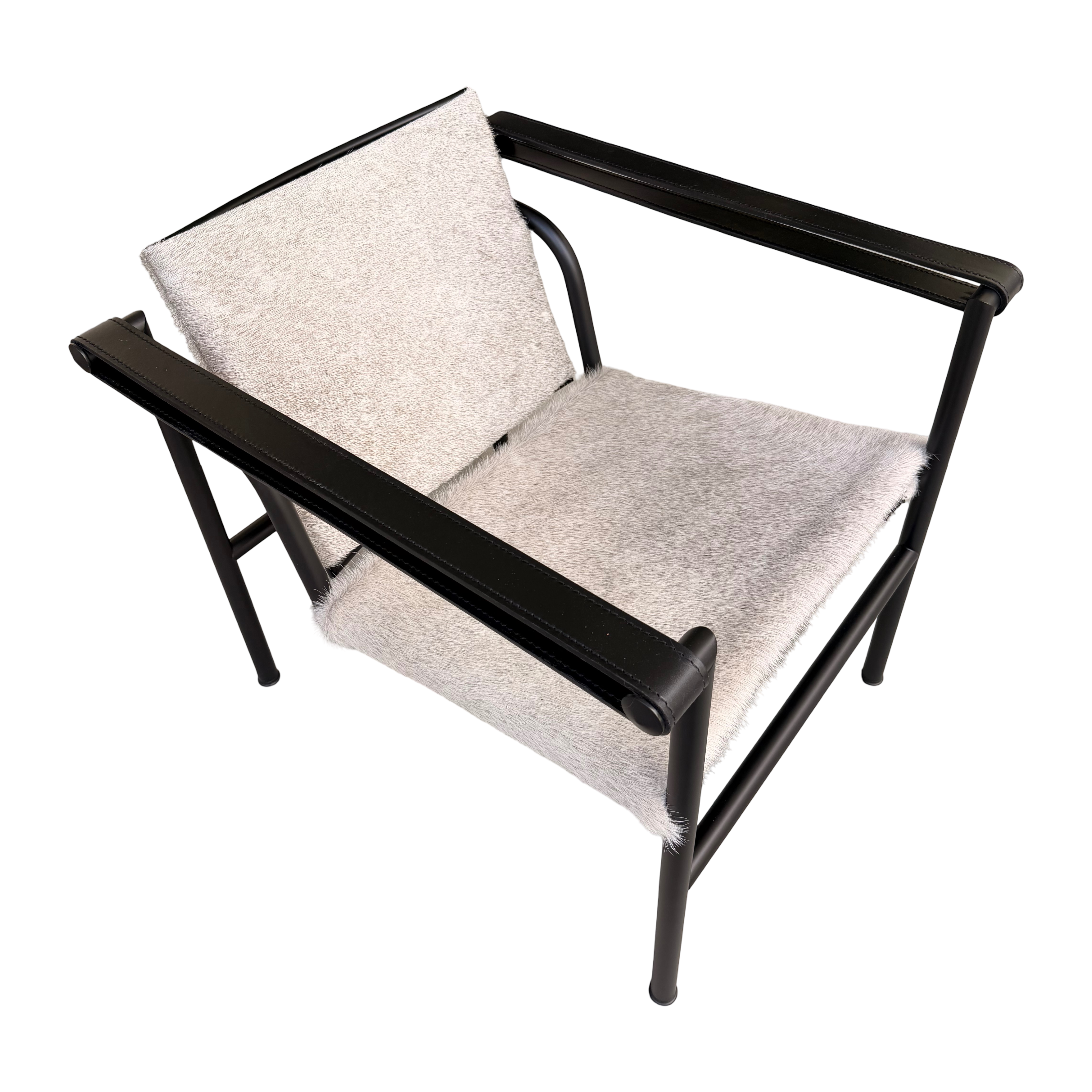 Cassina LC1 Sessel in grauem Fellleder