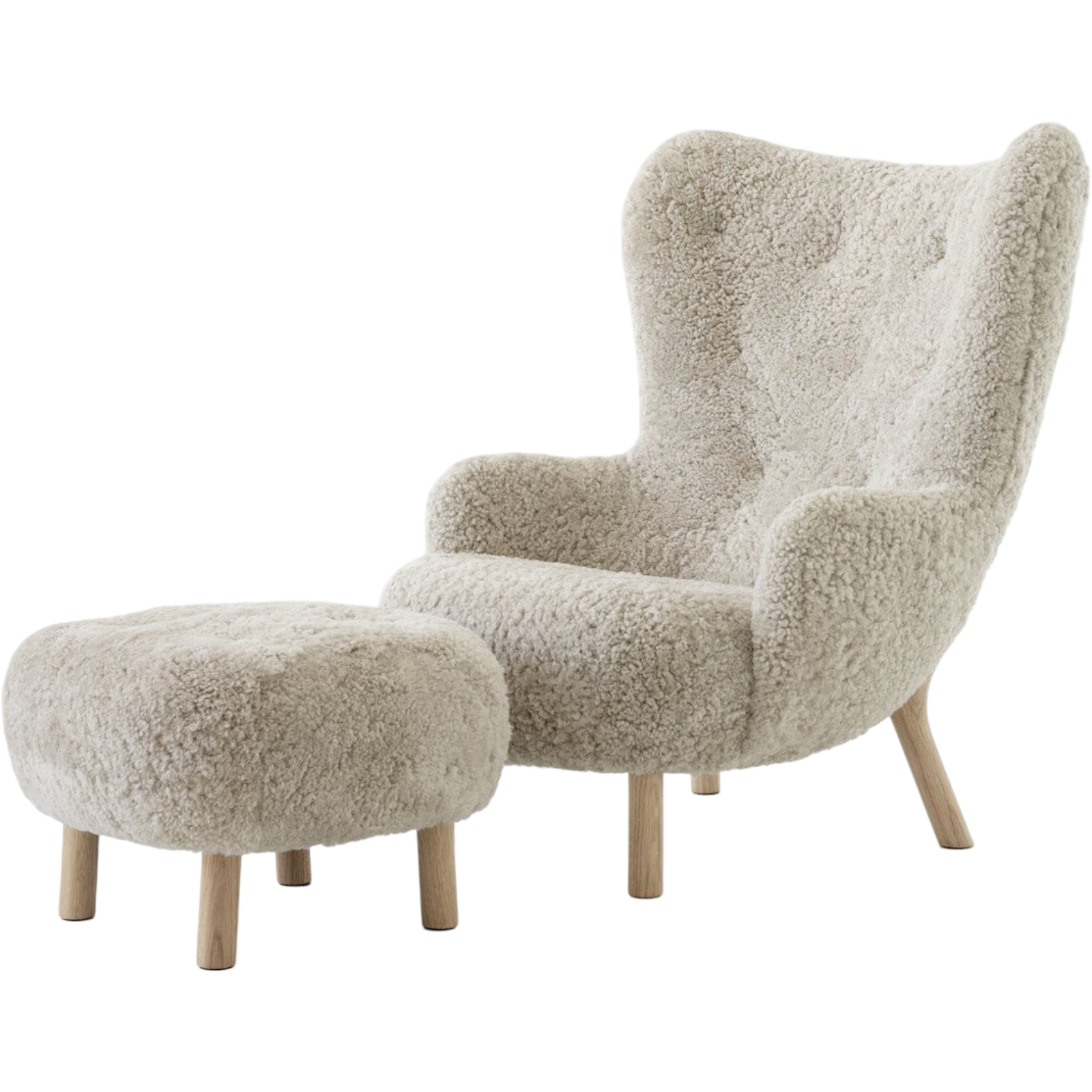 &Tradition, Petra Lounge Chair VB3 mit Pouf ATD1