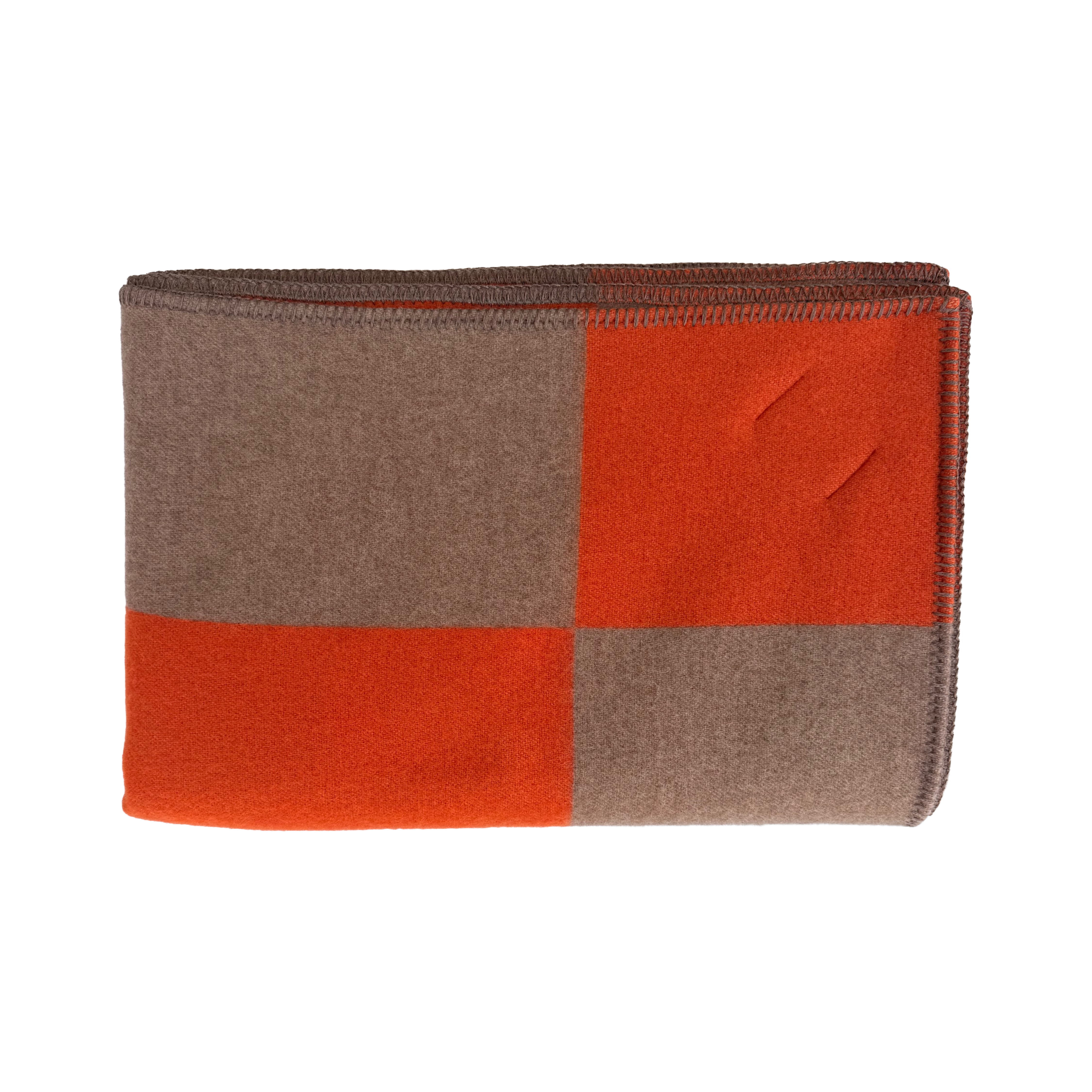 Rezzoli, Merino-Wolldecke Taupe / Orange