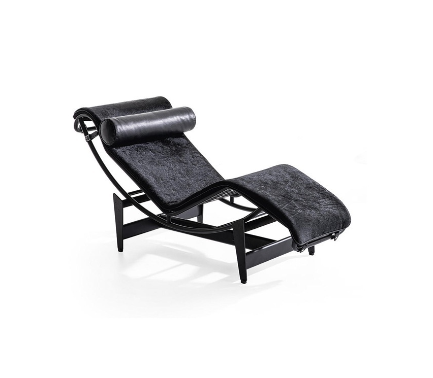 Cassina, 4 chaise longue à réglage continu, noire, durable