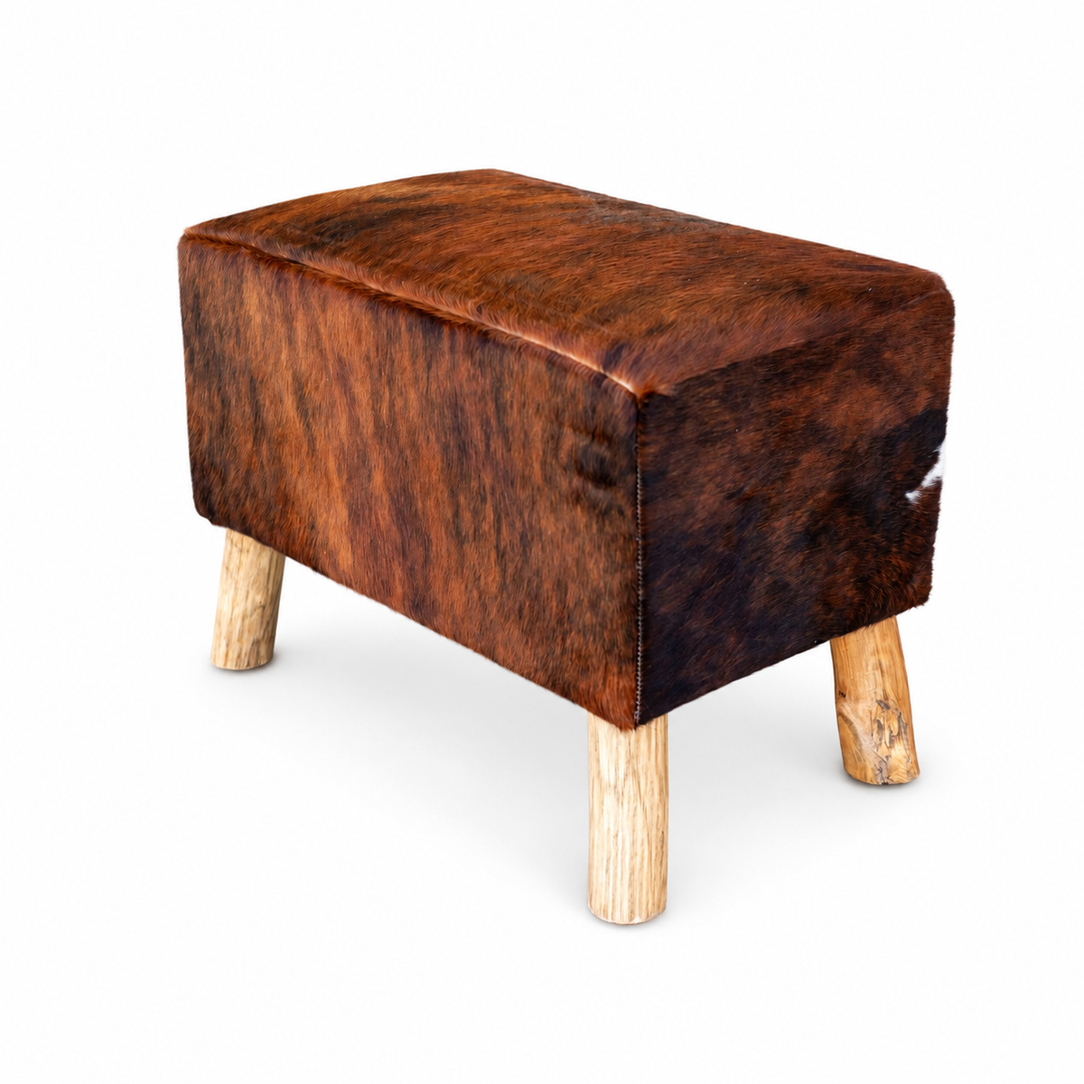 Damiano Rezzoli, Kuhfell-Hocker, Dunkelbraun